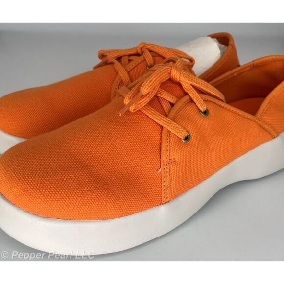 Women's Size 6 Orange Canvas Espadrille Sneaker Comfort Walking Work Casual Shoe - Picture 1 of 11